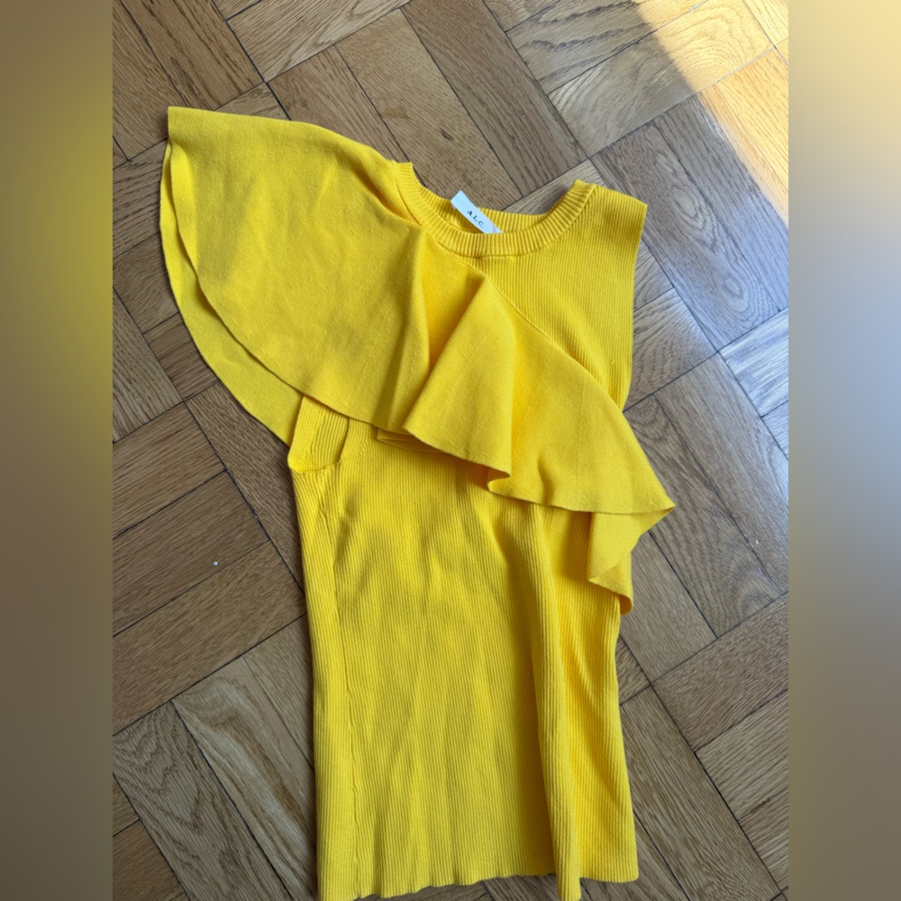 Yellow Ruffled Women's Top